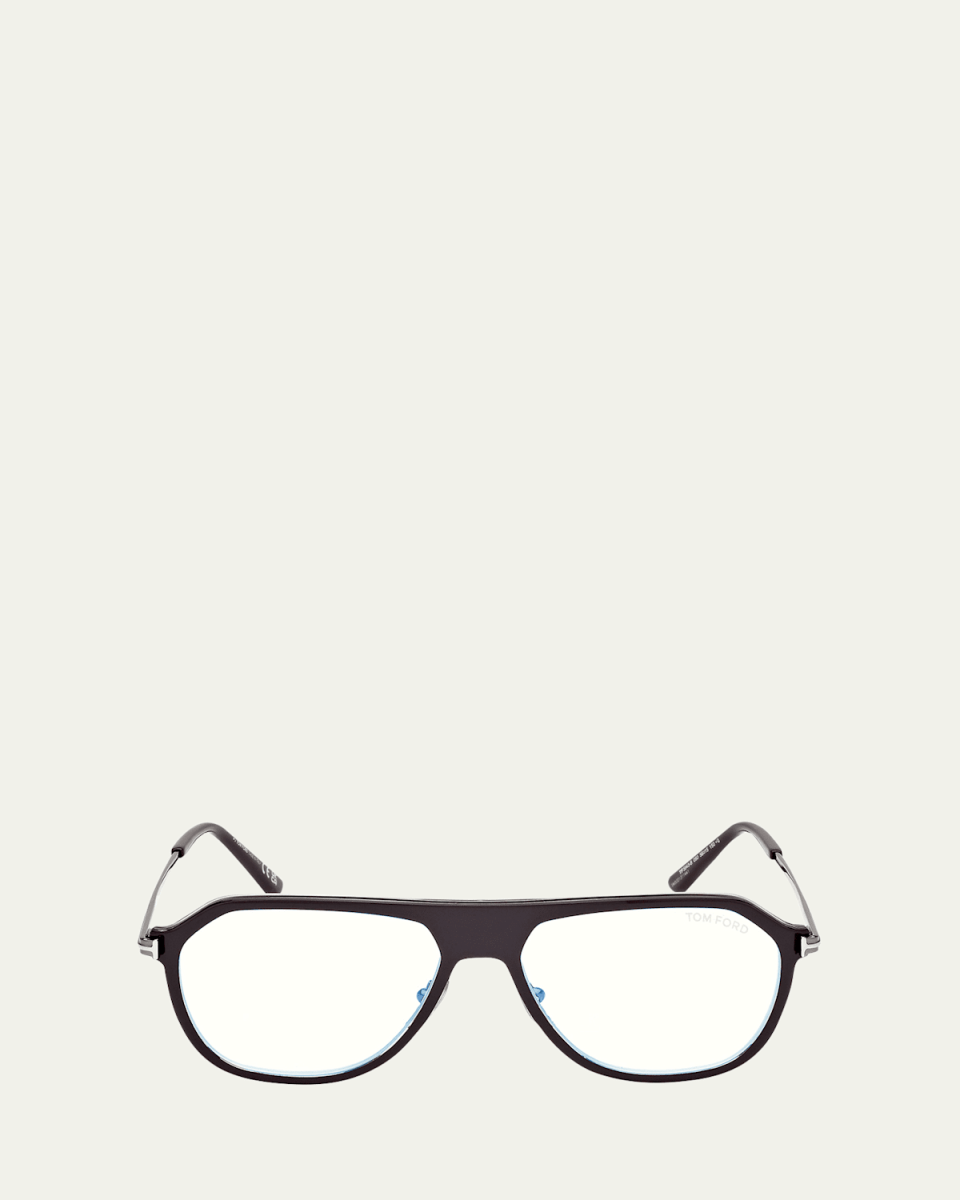 Blue Blocking Acetate & Metal Round Glasses